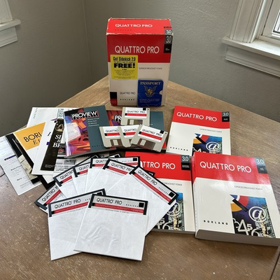 #ad QUATTRO 3.0 For DOS Spreadsheet Software 3.5 amp; 5.25 Floppy Disks w Manuals $39.99