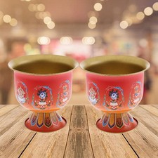2 Pieces Holy Water Bowl Buddhist Prayer Bowl Practical Alloy Holy Water