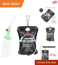 Eco-Friendly 5 Gallon Solar Shower Bag with Temperature Indicator & Accessories