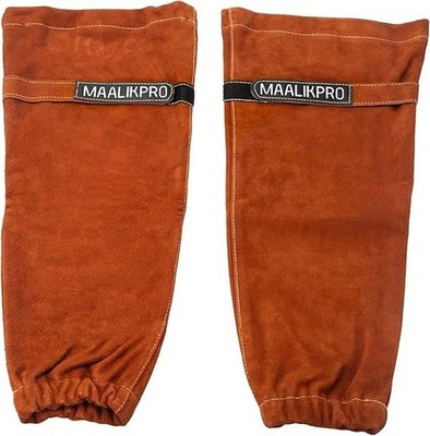 Leather Welding Sleeves 18in Cowhide Heat Flame Resistant Arm Protection (Pair)