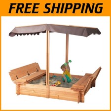 Multifunctional Sandpit with Canopy, 48" Sandbox