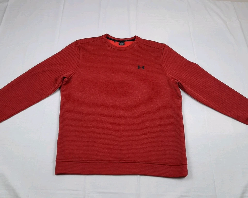 Suéter de golf Under Armour XL naranja para hombre UA Storm suéter cuello redondo polar Foto 4 de 4