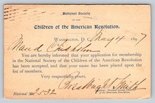 1897 Children of American Revolution SAR Memb...