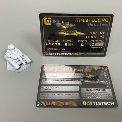 BATTLETECH: MANTICORE HEAVY TANK BRAWLER ROLLE PLASTIK MINIATUREN MIT KARTEN
