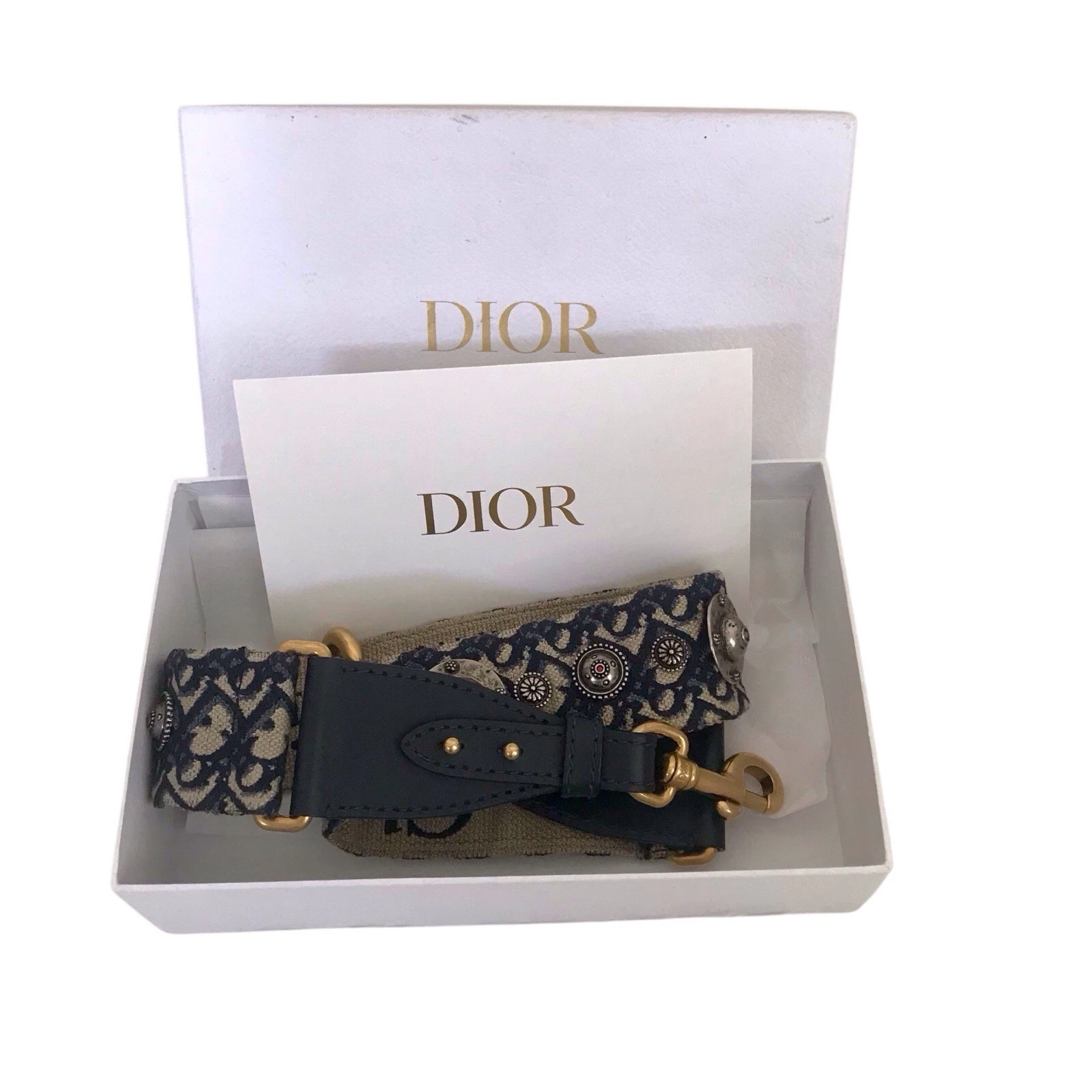 Christian Dior Authentique Bandoulière Ornée Toile Oblique