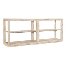 Bowery Hill Chic Open Shelf Console Table in Natural Wood Finish