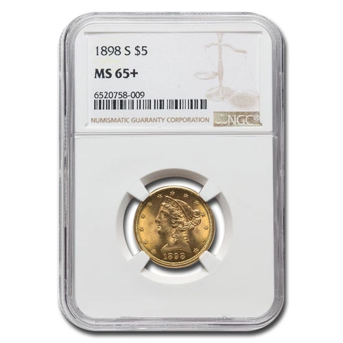1898-S $5 Liberty Gold Half Eagle MS-65+ NGC