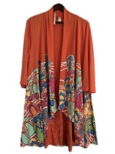 A walk in the park Open Front Draped Flip Flops Sunglasses Summer Cardigan SZ L