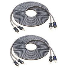 17ft RCA Audio Cable 2-Pack - 99.99 Oxygen Free Copper, Noise Reduction