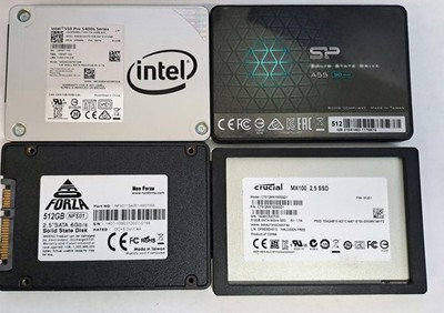Lot of 4 SSD 512 GB 2.5'' SATA different brands check the description 