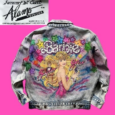 Tony Alamo Barbie Denim Jacket 80s USA Rhinestone Airbrush Vintage