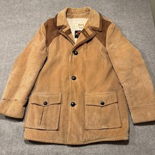 Vtg 70s Montgomery Ward Wide Wale Corduroy Rancher Car Coat Jacket Men 42 Canada