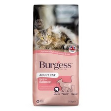 Burgess Adult Cat Rich in Scottish Salmon 10kg - DRY CAT FOOD 4.97 per kilo