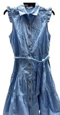New Calvin Klein 100% Cotton Dress Size 2 NWT Blue