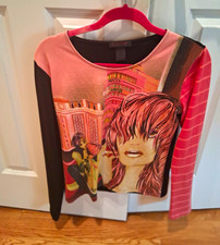 Custo Barcelona Women s Pink Black Graphic Pr...