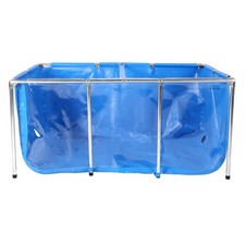 Rectangular Goldfish Tank with Frame  Drain Valve Above Ground Fish Pond Clear