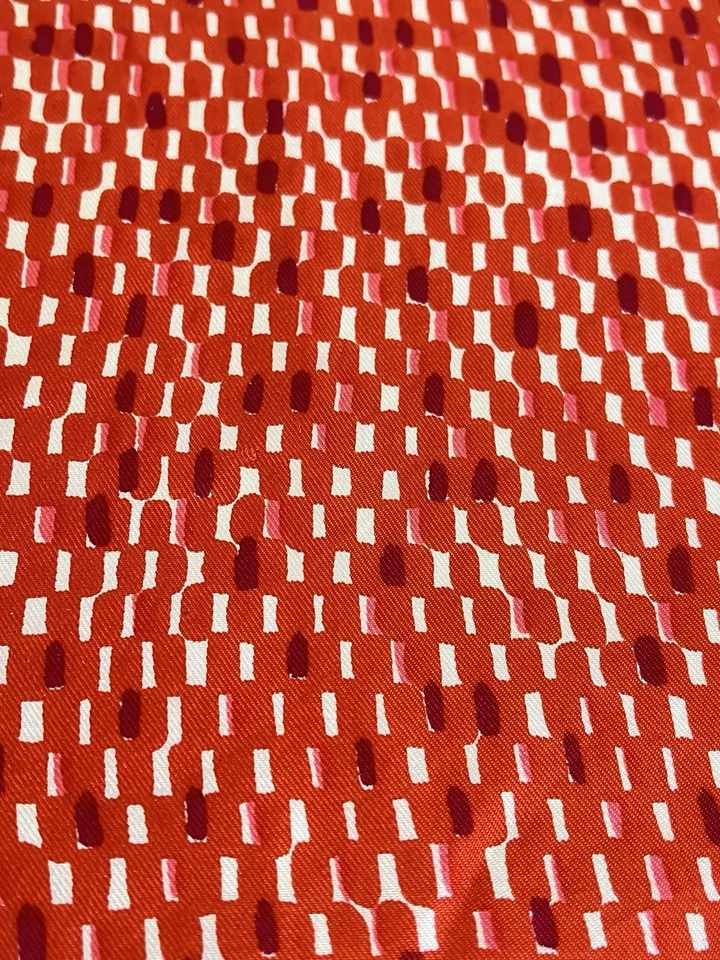 Bufanda de seda Vera vintage con estampado gráfico azul y rosa Foto 3 de 4