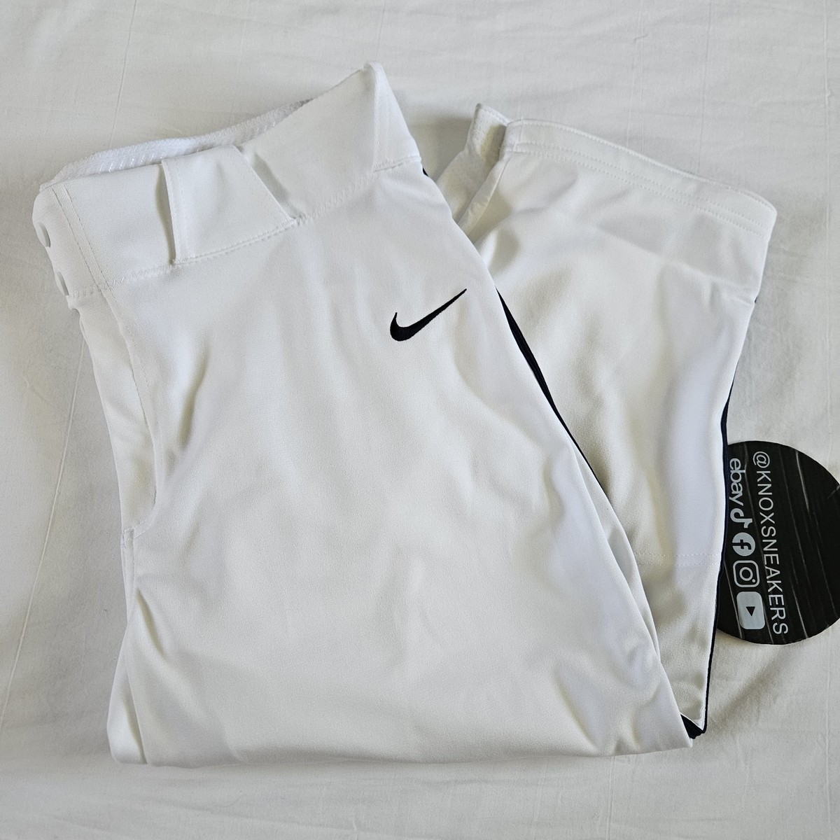 Nike Vapor Team White Navy Baseball Pants BQ9021-107 Men's Size