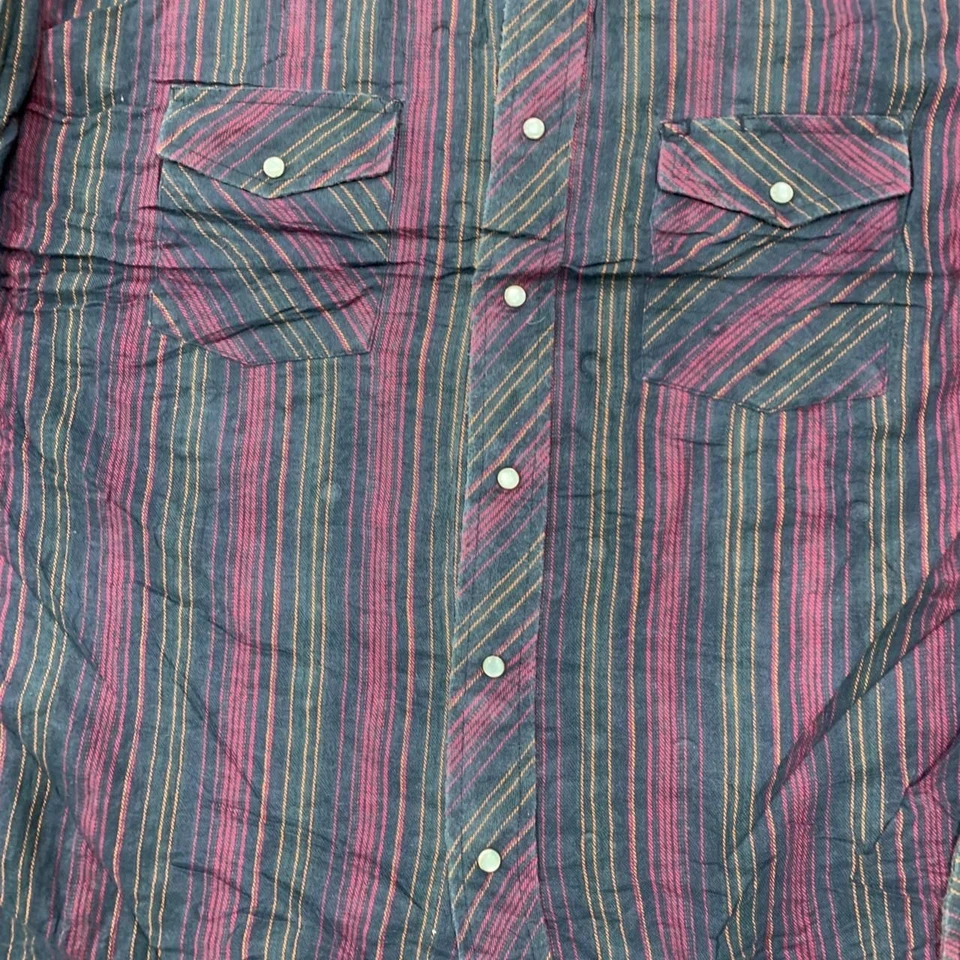 Wrangler Western Shirt striped patterned long sleeve shirt Men's 2XL - Image 3 of 4