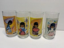 Set of 4 Vintage De Grazia Southwestern Art Glasses