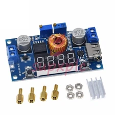 TOP 5A CC CV LED Drive Lithium charger Power Step-down Module W/ USB Voltmeter
