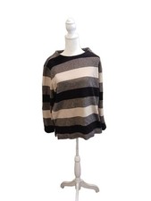 dressbarn Womens Long Sleeve Crewneck Striped...