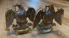 Vintage Mid Century Bicentennial Brass Federal Eagle Bookends
