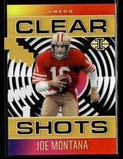 2021 Panini Illusions #CS-12 Joe Montana Clear Shots Gold #/25 card