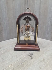 Franz Hermle Germany Skeleton Mantle Clock 791-081 w/ Key Working Ringing