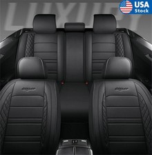 Black Pu Leather Car Seat Covers Frontrear 5-sits Seat Cushion Covers Universal Black Pu Leather Car Seat Covers Frontrear 5-sits Seat Cushion Covers Universal