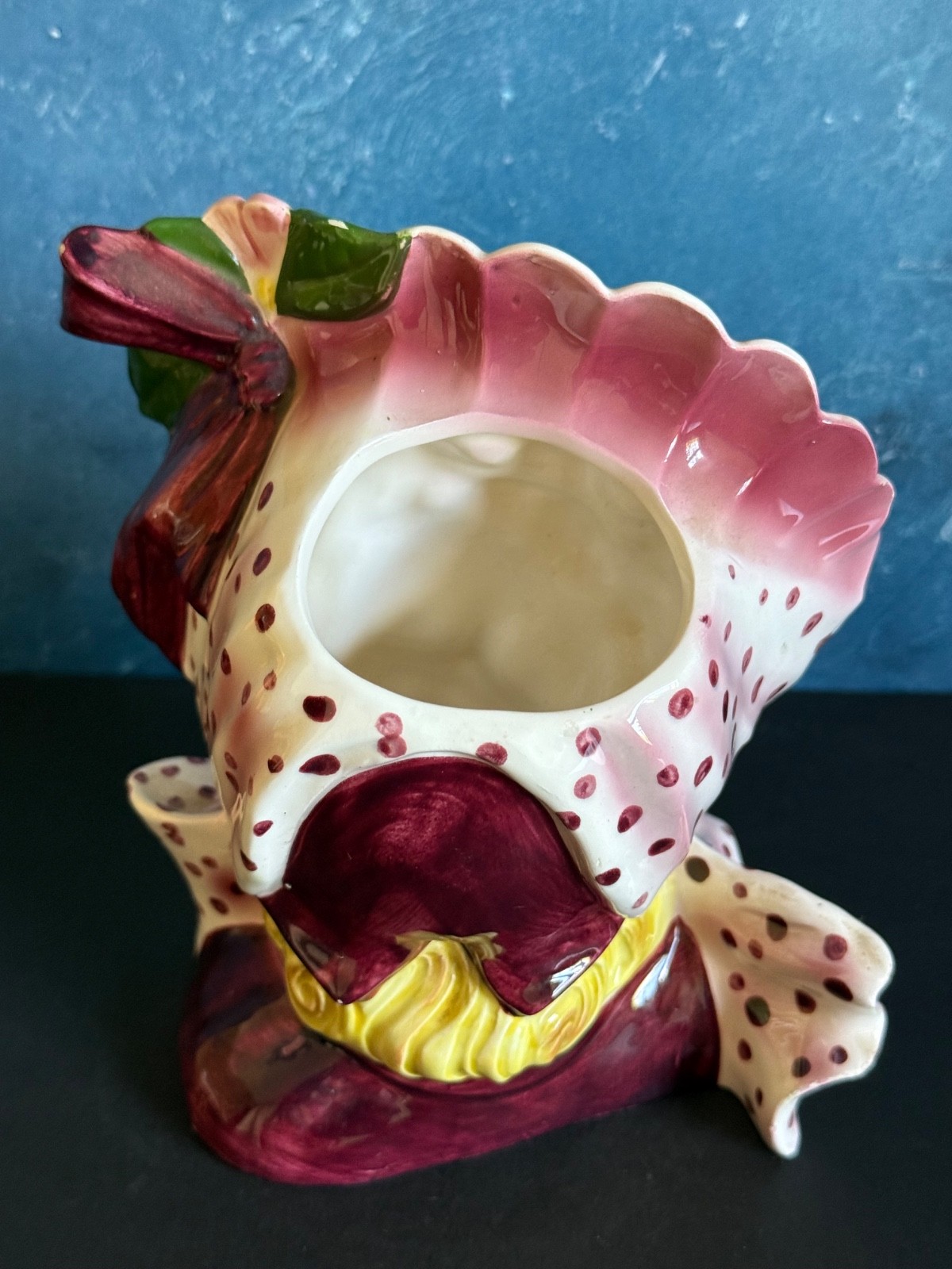 VINTAGE LADY HEAD VASE BLONDE LIPPER & MANN SOUTHERN BELLE PURPLE 6”