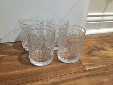 Bekith 4 Pack Drinking Glasses, 9.5 oz Romantic Water Glasses Tumblers, Clear