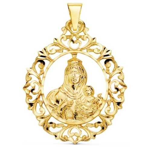 Pendentif Or 18K 750 Mls. Médaille Vierge De Lourdes 16 Mm. 1,80