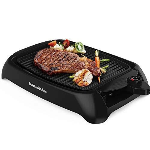 Smokeless Electric Grill, BBQ Indoor Grill for Burger, Seafood, Steak,  Pancake