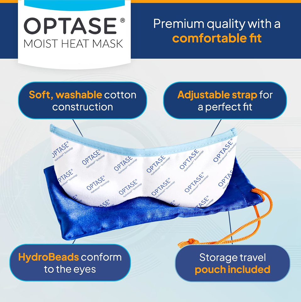 Optase Moist Heat Eye Mask for Dry Eyes Dry Eye Mask with HydroBead