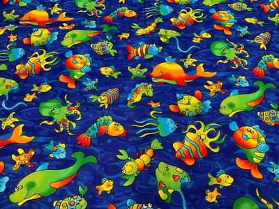 HOFFMAN INT. FABRICS - IN THE OCEAN-- 1/2 YARD