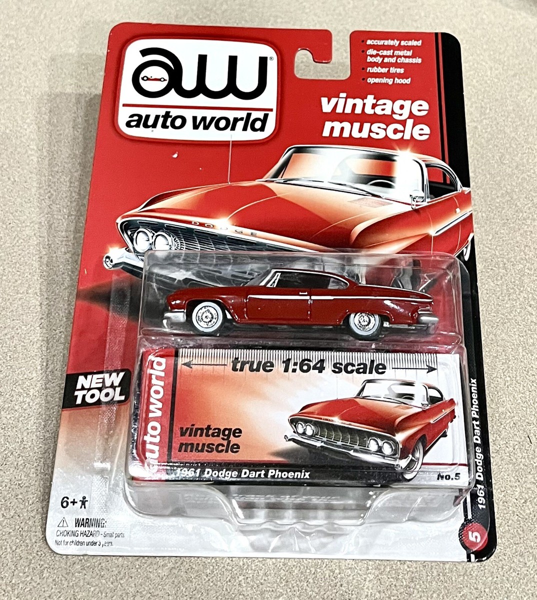 🏁 Auto World Vintage Muscle 1961 Red Dodge Dart Phoenix 1:64