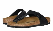 Birkenstock Gizeh BS 0043693 Narrow Fit Birko-Flor Thong Flip Flop - Black