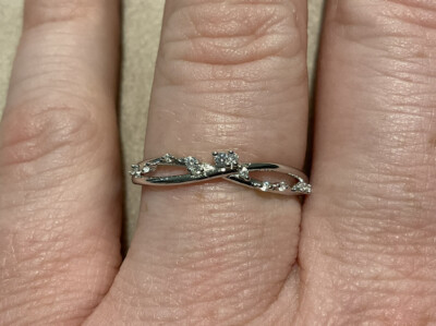 0,13 Karat Lab Created Diamant Rundschliff Cluster Ring Platiniert 925 Größe Q
