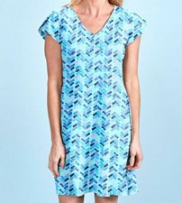NWT FRESH PRODUCE Seaglass Maritime Mosaic Amelia Cotton Jersey Sun Dress S USA