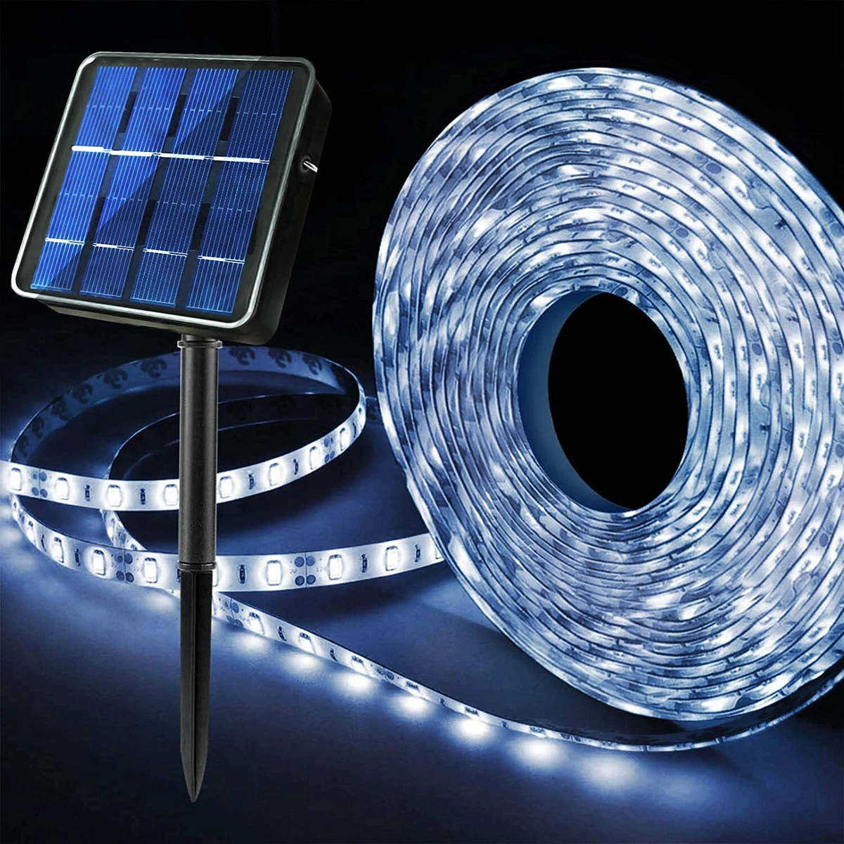 Outdoor Garden LED Strip Light Blue Solar Powered Flexible Waterproof Rope Light