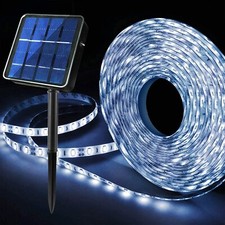 Outdoor Garden LED Strip Light Blue Solar Powered Flexible Waterproof Rope Light