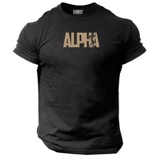 Alpha T Shirt Gym Clothing Bodybuilding Training Workout Exercise Muscles Top