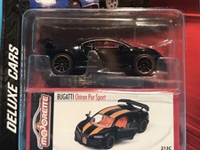 Majorette Deluxe Car Bugatti Chiron Pur Sport Black w Orange Stripes Carded