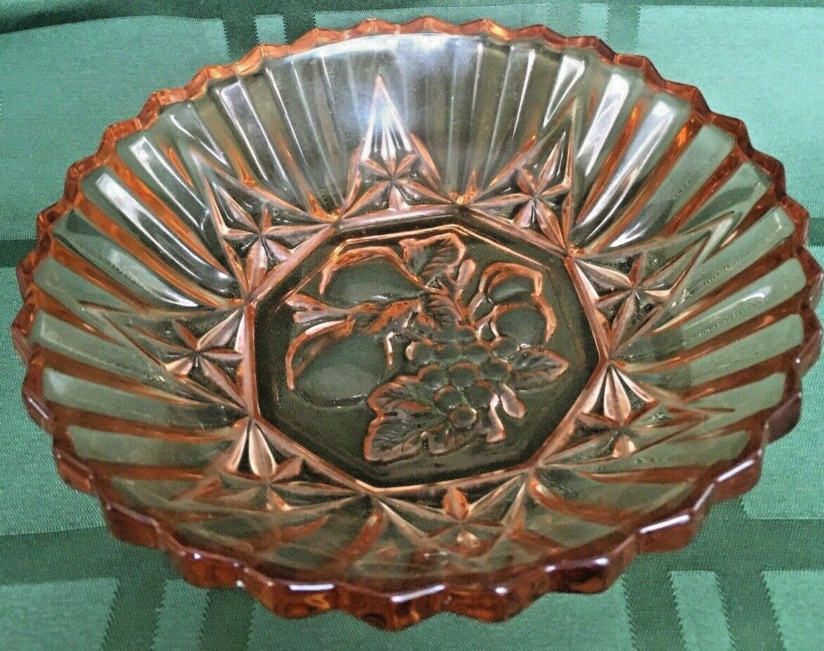 Federal Glass Pink Pioneer Fruit Bowl eBay