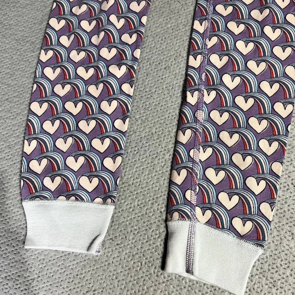 Pantalones de pijama Hanna Andersson Heart Rainbow 100 % algodón orgánico talla 10 usados en excelente estado Foto 2 de 4