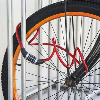Lucchetto A Cavo Helix 8mm X 650mm – Codice Combinazione – Antifurto Bici Heavy Duty – Roadster Rosso
