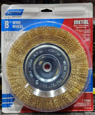 8" Wire Metal Bench Grinder Wheel - For 1/2" and 5/8" Arbor - Norton