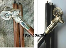 SET OF 2 PCs WALKING BRASS STICK GOAT HEAD HANDLE DESIGNER VICTORIAN CANE GIFT