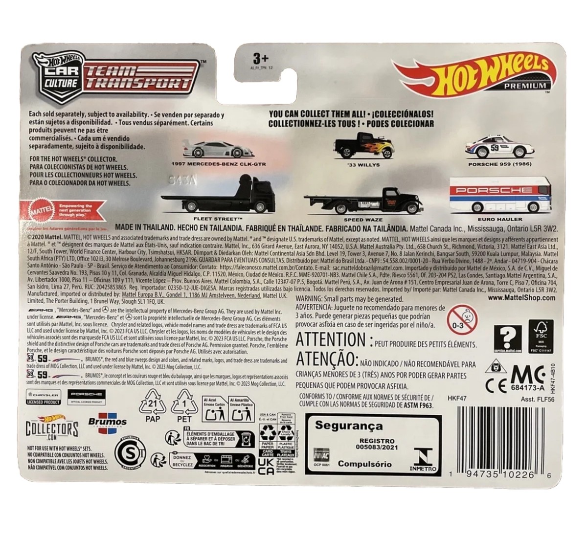 Hot Wheels Porsche 959 + Euro Hauler Team Transport #61 2023